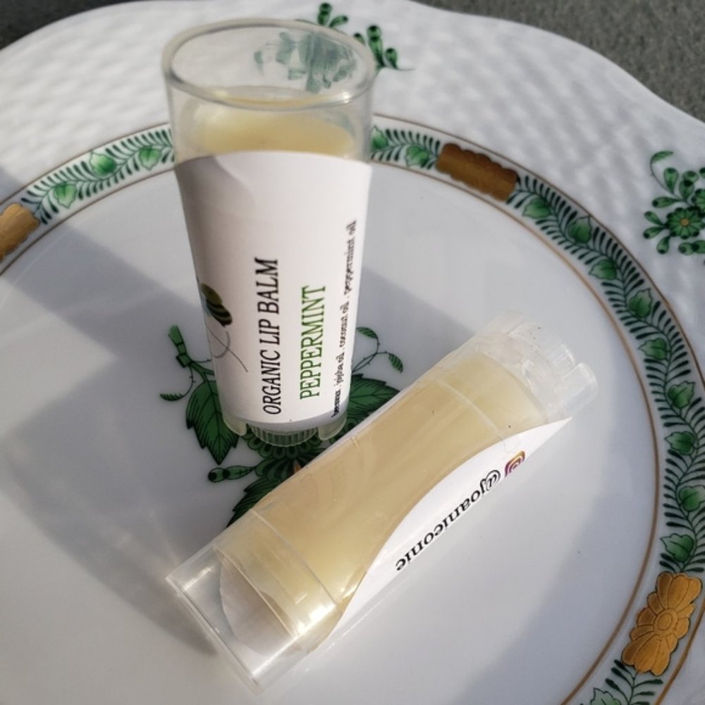 2 ORGANIC Lip Balms  PEPPERMINT Hand Crafted NWT